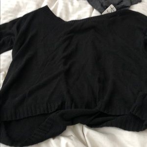 black open back sweater